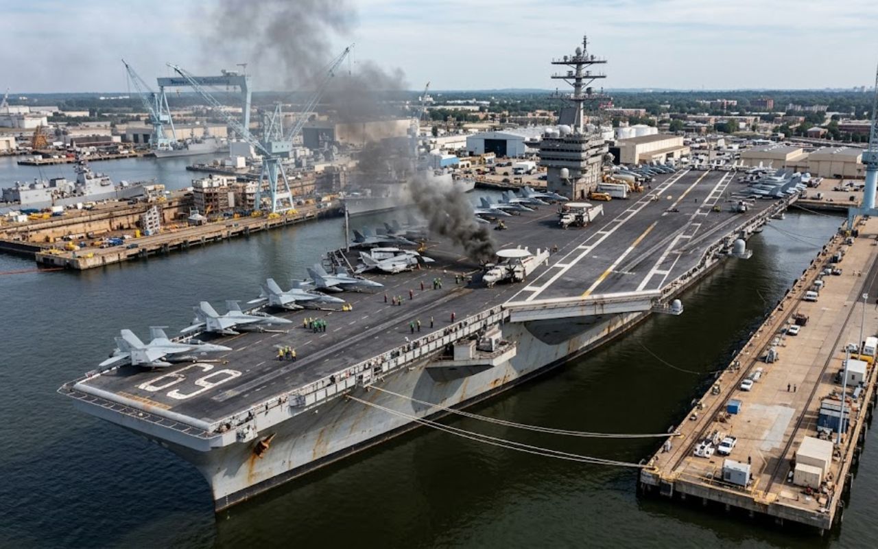 tres-marinheiros-ficaram-feridos-apos-um-incendio-atingir-o-porta-avioes-uss-dwight-d.-eisenhower-em-estaleiro-nos-eua