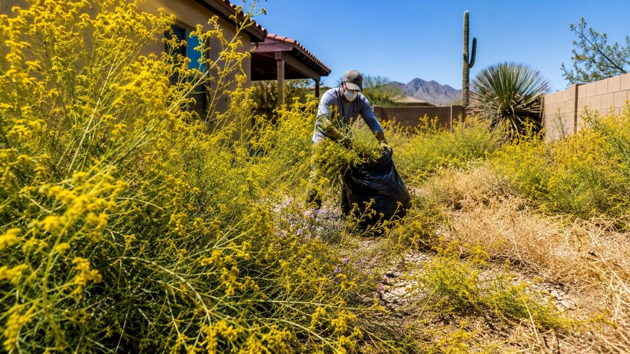planta-invasora-com-cheiro-de-terebintina-toma-quintais-do-arizona,-sufoca-flores-nativas,-espalha-milhares-de-sementes-viaveis-por-ate-cinco-anos-e,-quando-seca,-aumenta-risco-de-incendios-e-pode-provocar-irritacoes-na-pele-e-problemas-respiratorios,-lev