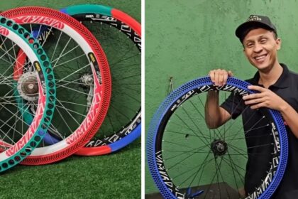 pneus-de-bicicleta-sem-ar-sao-impressos-em-3d-por-brasileiros-apos-dois-meses-de-testes,-usam-tpu-em-quatro-formatos-e-rodam-sobre-pedras,-agua,-pregos-e-faca-sem-murchar,-enquanto-modelo-em-seta-se-mostra-o-mais-eficiente-em-resistencia-e-amortecimento-d