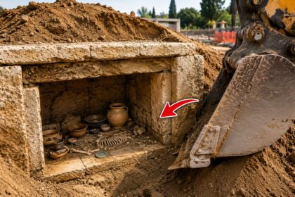 tumulo-romano-de-mais-de-2.300-anos-e-desenterrado-por-acaso-por-uma-maquina-que-ampliava-um-aqueduto-em-roma,-apos-a-escavadeira-passar-a-apenas-10-centimetros-de-perder-a-camara-intacta