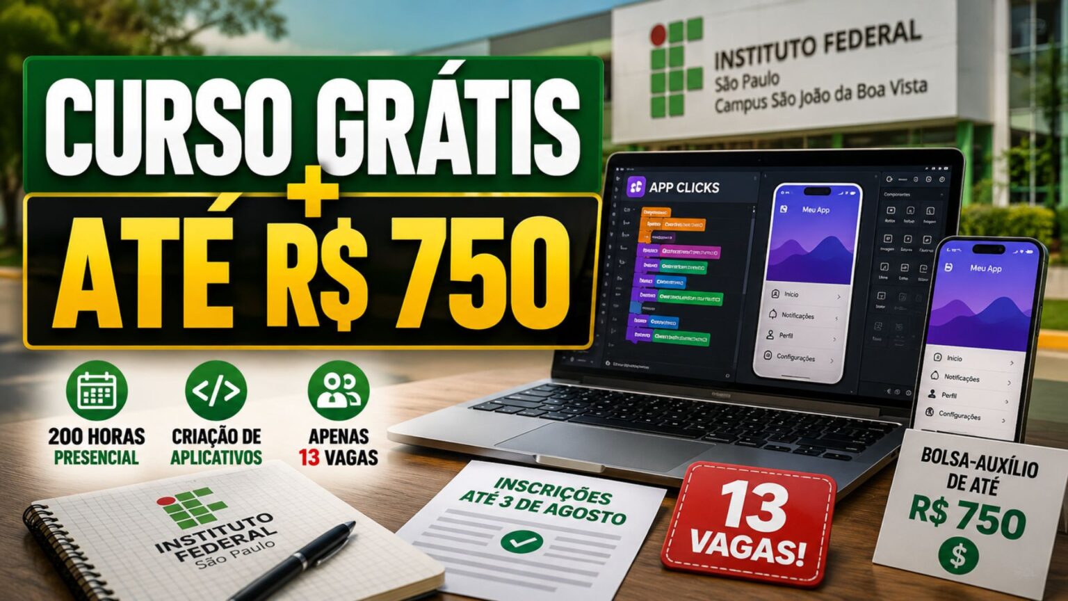 instituto-federal-vai-dar-ate-r$-750-para-quem-quiser-virar-expert-em-criacao-de-aplicativos-com-curso-gratuito-de-200-horas,-sem-exigir-experiencia