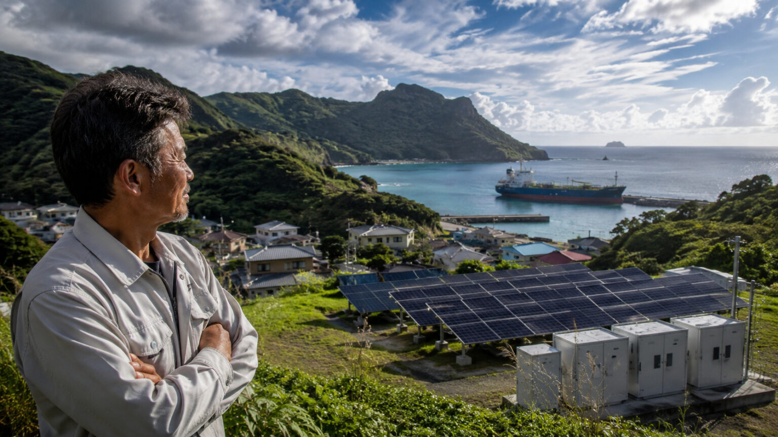 mesmo-no-japao,-uma-ilha-com-417-moradores-ainda-depende-de-diesel-trazido-por-navio-e-agora-que-testar-viver-metade-do-ano-apenas-com-energia-solar