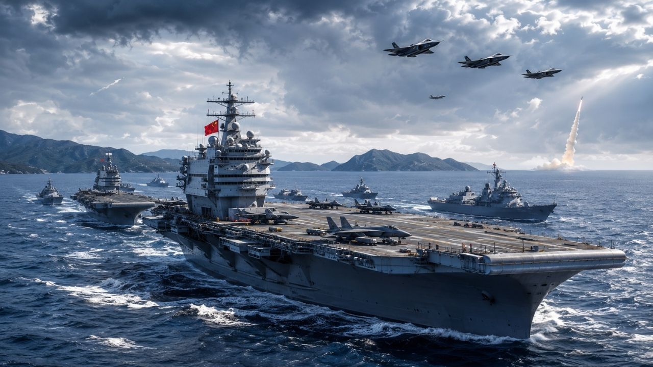 porta-avioes-da-china-entram-em-alerta-diante-do-avanco-militar-japones:-exercicios-com-64-misseis-antinavio,-cacas-f-35-e-novos-misseis-tipo-12-expoem-a-corrida-para-proteger-frotas-gigantes-no-pacifico-ocidental