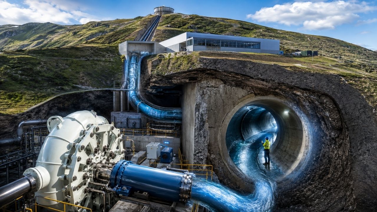 sistema-que-promete-armazenar-energia-em-colinas,-usando-um-fluido-mais-denso-que-agua,-atinge-potencia-total-no-reino-unido-e-pode-transformar-antigas-areas-industriais-em-baterias-hidreletricas-menores,-rapidas-de-construir-e-voltadas-a-energia-limpa