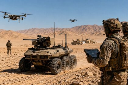 guerra-com-inteligencia-artificial-ja-comecou?-exercito-dos-eua-testa-robos-armados-no-deserto-do-marrocos,-usa-drones-com-explosivos-e-mostra-sistema-capaz-de-reduzir-decisoes-militares-de-horas-para-apenas-3-minutos