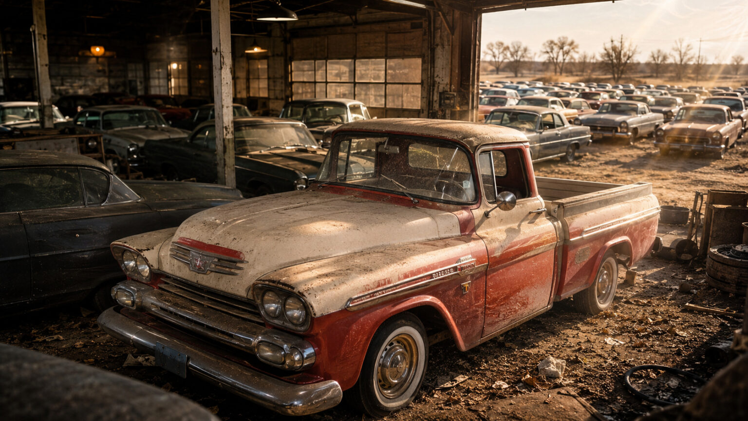 enquanto-carros-comuns-perdem-valor-depois-de-anos-parados,-uma-concessionaria-fechada-em-nebraska-revelou-quase-500-veiculos-esquecidos-e-uma-chevrolet-cameo-1958-com-apenas-1,3-milha-foi-vendida-por-us$-147-mil