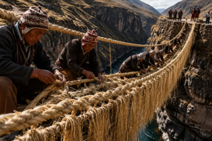 sem-aco,-concreto-ou-cabos-industriais,-quatro-comunidades-do-peru-transformam-capim-em-cordas-gigantes-durante-tres-dias-e-reconstroem-todos-os-anos-uma-ponte-inca-sobre-um-desfiladeiro