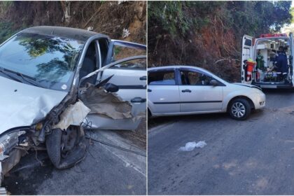acidente-entre-caminhao-e-carro-deixam-tres-feridos-na-mg-133-|-g1